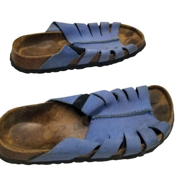 Betula Blue Slip On Slide Leather Sandals 37 Womens Size 6 - Picture 5 of 9